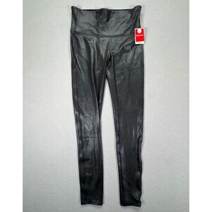 Spanx Faux Leather Leggings Black High Waisted Tall XL NWT